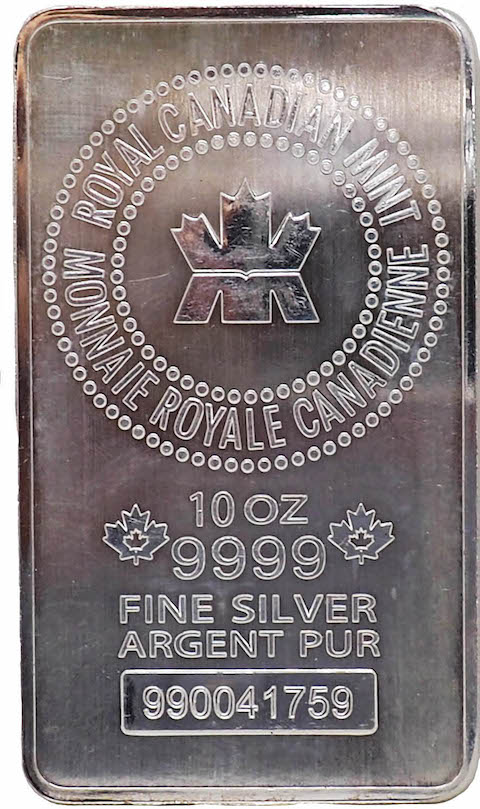 10 Oz Silver Royal Canadian Mint Bar - Gold Wholesale Toronto